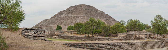 View of the Sun Pyramid looking east.